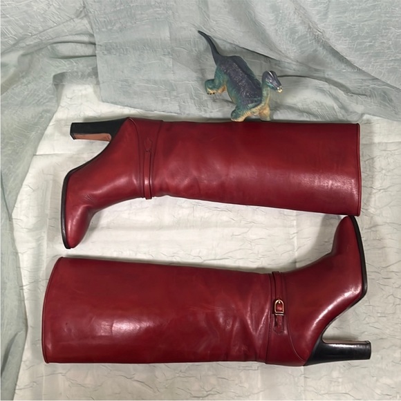 Pasquale Di Fabrizio Vero Cuoio Red Leather Vintage 70s Heeled Boots | 36.5 - Picture 7 of 16